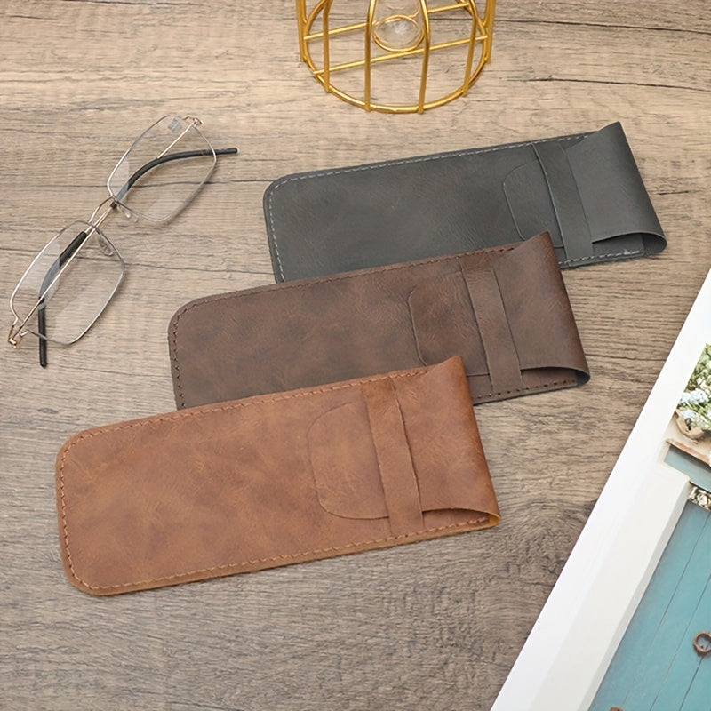 Retro PU Leather Eyeglasses Case Travel Soft Glasses Bag