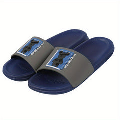 Men's Bear Print Open Toe Slides House Slippers