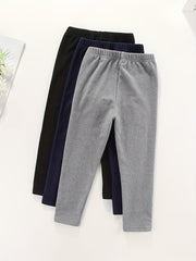 3pcs Girls Slim Fit Basic Leggings Pants Elastic Waist Tights Pants Kids Clothes