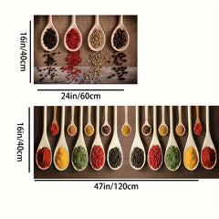 Boho Anti Fatigue Kitchen Rugs - Absorbent Non Slip Stain Resistant