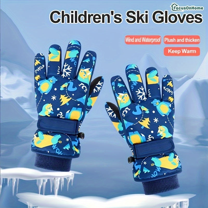 Kids' Outdoor Skiing Gloves Coldproof Waterproof Gloves