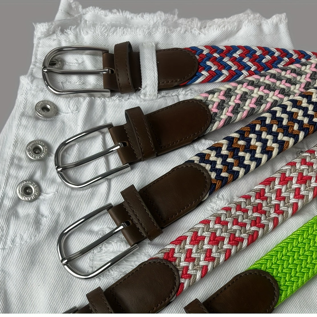 Elastic Stretch Woven Braid Belt for Girls
