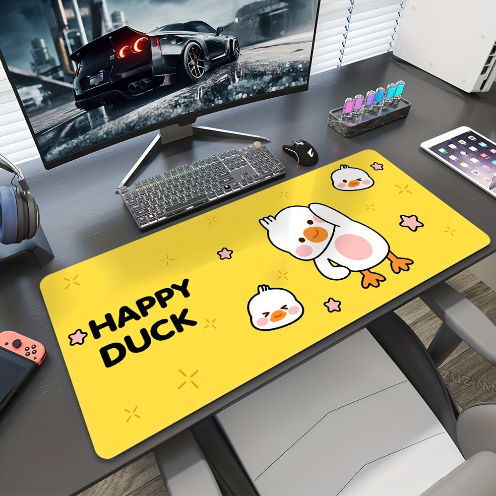 Ducks Mouse Pad Yellow Background Non slip for Home And Office