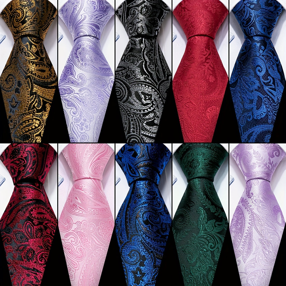 Mens Paisley Necktie Silk Western Dress Tie For Wedding