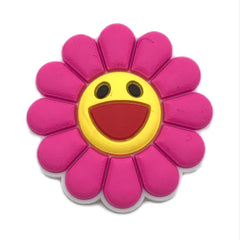 25pcs Sunflower Pattern Charms For Clogs PVC Bubble Slides Sandals Decor