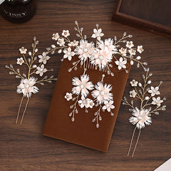 Bridal Floral Pearl Hair Accessories Wedding Hair Pins Hair Comb