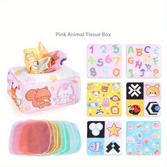 Baby Puzzle Cloth Book Toy Animal Washable Tissue Box