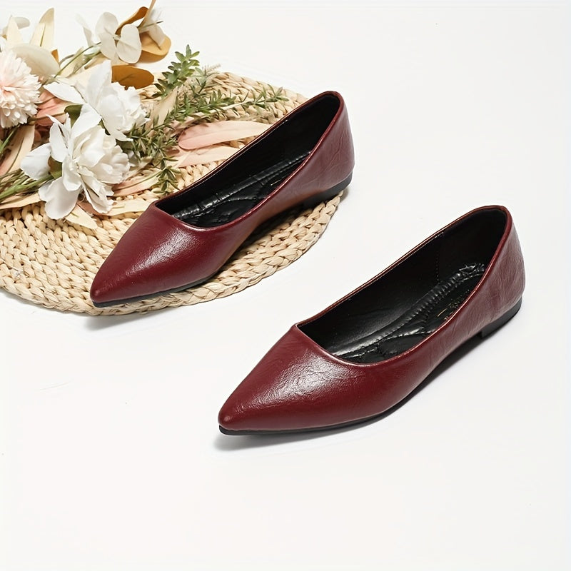 Women's Pointed Toe Flats Soft Sole Work Shoes