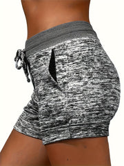 Graphic Drawstring Shorts Dual Pockets Casual Style