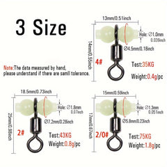20pcs 4 2 2 0 Luminous Cross line Rolling Swivels Fishing Rigs Connector