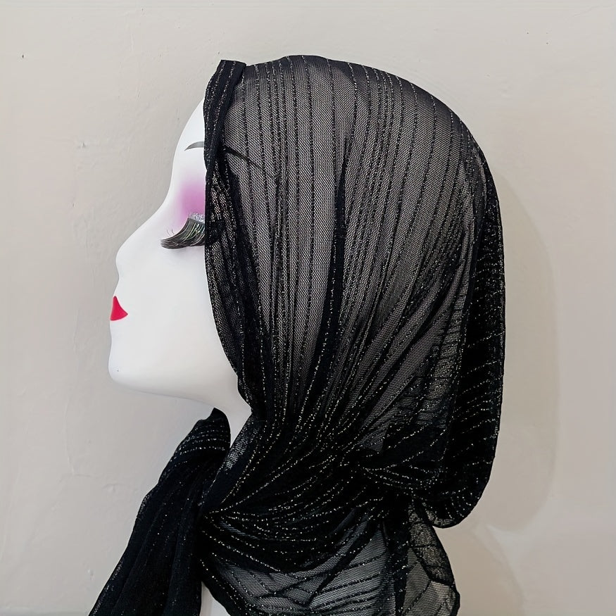 Gauze Hijab Head Scarf Soft Turban Elastic Head Wraps Ramadan Shawl Bandana