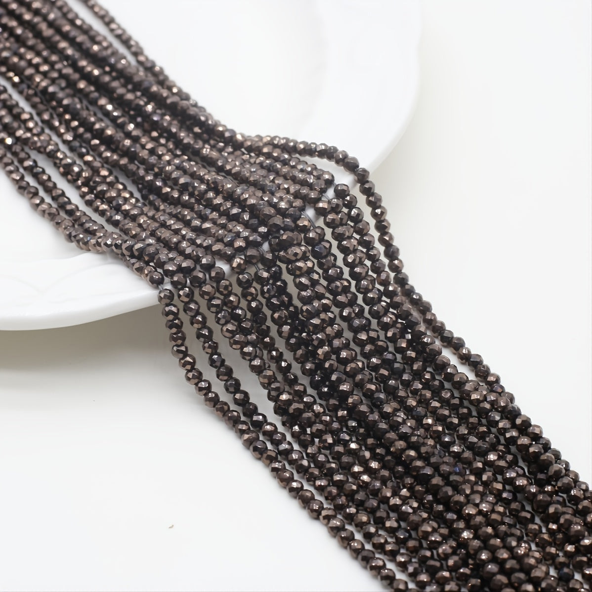Spinel Plated Faceted Small Beads Beading Length 15''