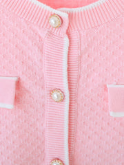 Girls' Grace Pearl Button Knit Cardigan Jacket