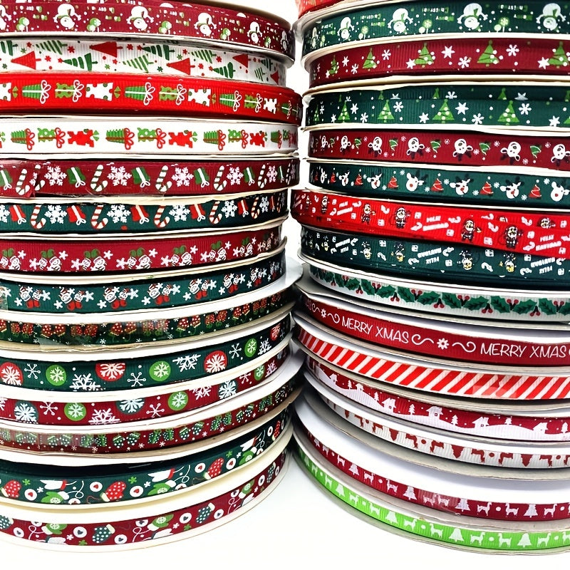 5 Yards Christmas Grosgrain Ribbon for Gift Wrapping Wedding Decor