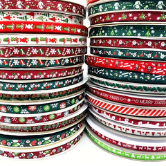 5 Yards Christmas Grosgrain Ribbon for Gift Wrapping Wedding Decor