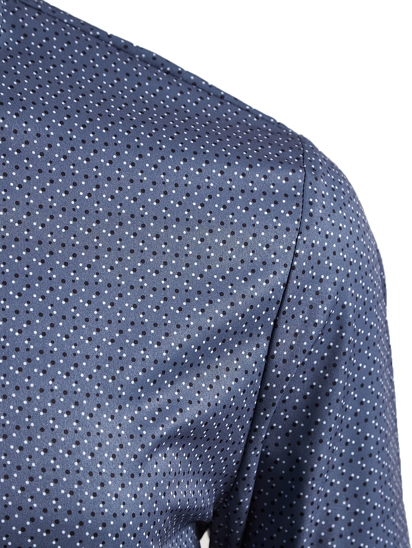 Men s Dot Printed Shirt Regular Fit Long Sleeves Turn Down Collar