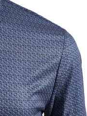 Men s Dot Printed Shirt Regular Fit Long Sleeves Turn Down Collar