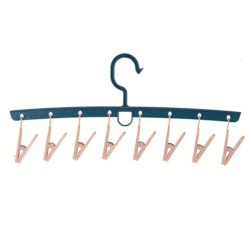 8 Clip Contrast Plastic Storage Hanger for Socks Underwear Hats