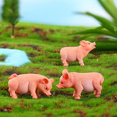3pcs Mini Piggy Ornament Resin Crafts Yard & Garden Decor