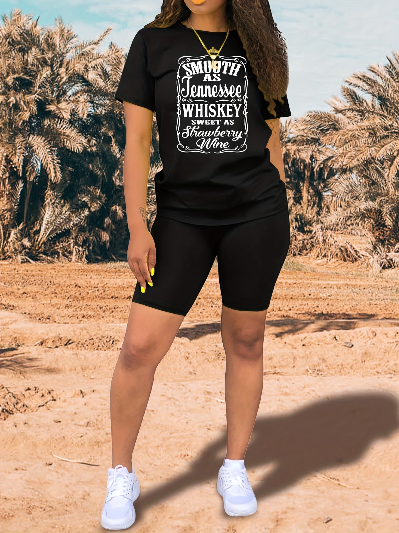 Spring & Summer Two-piece Set Tee & Shorts Outfit