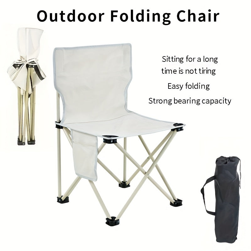 Portable Folding Chair for Outdoor Activities with Carry Bag and Side Pocket