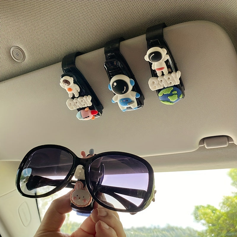 Astronaut Flowers Sun Visor Sunglasses Holder