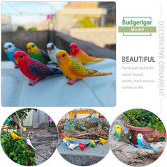 Realistic Parrot Figurines for Micro Landscape Decoration