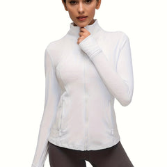 Women's Solid Sports Running Yoga Jacket