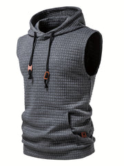 Men's Sleeveless Knit Hoodie Pullover Vest