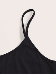 Ribbed Round Neck Cami Dress
