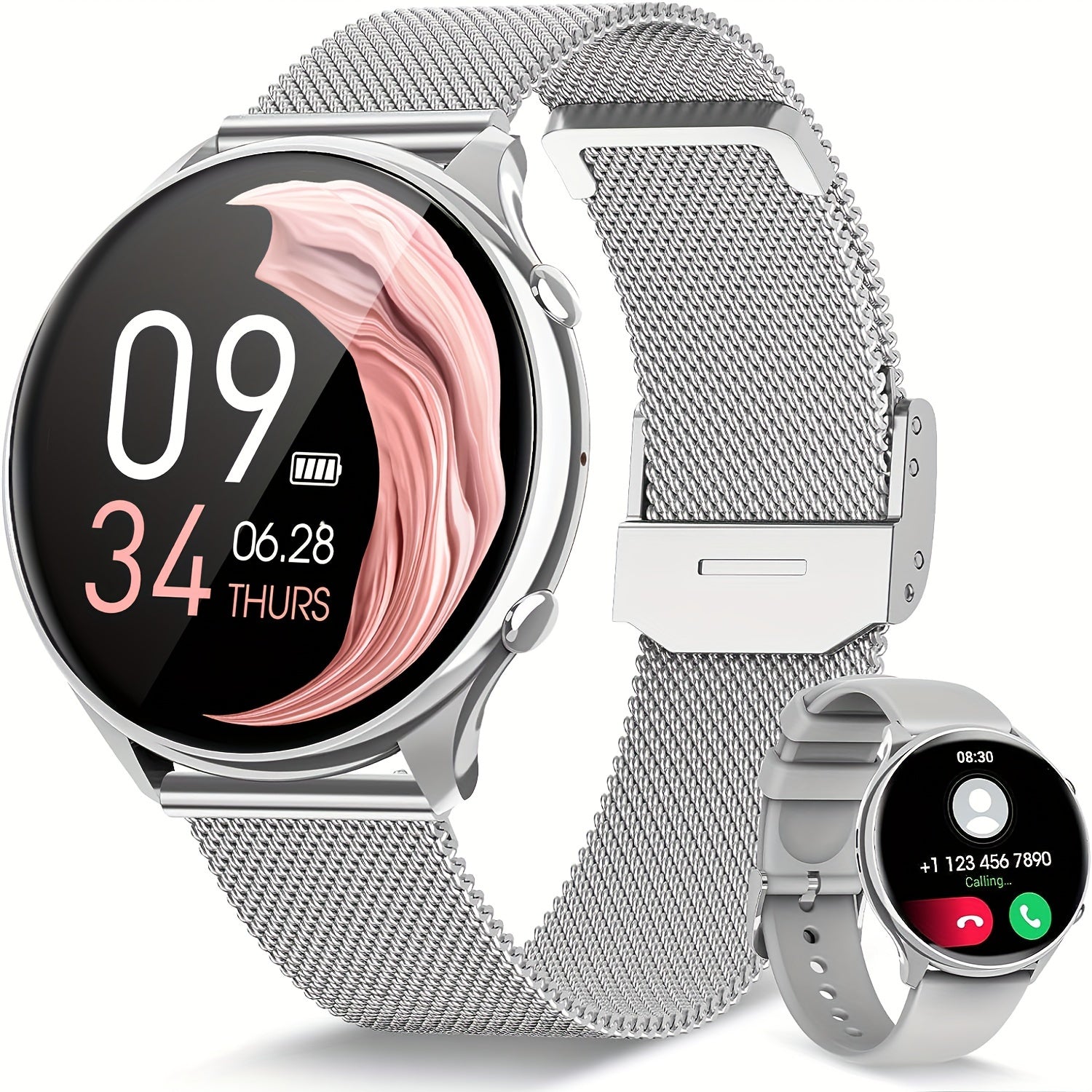 Wireless Calling Smartwatch with Menstrual Cycle Tracker