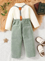 Toddler Boys Long Sleeve Shirt Pants Gentleman Dress Suit Outfit