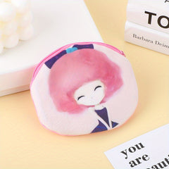 Girls Cartoon Zipper Coin Purse Wallet Mini Plush Key Bag