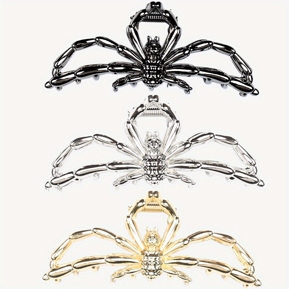 3pcs Spider Shaped Hair Clips Metal Claw Hair Accessories