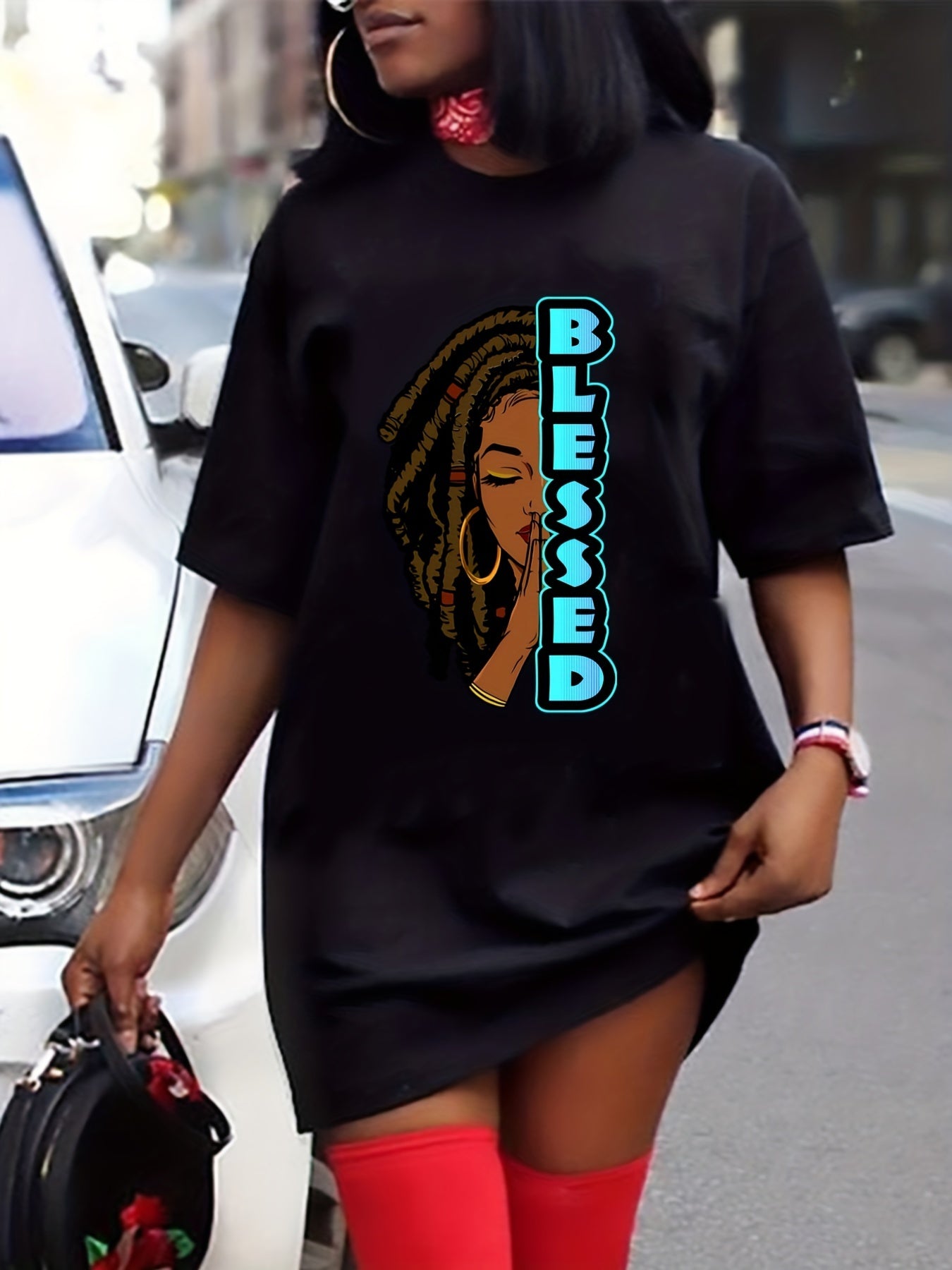 Casual Dress Women's Plus Tee Dress