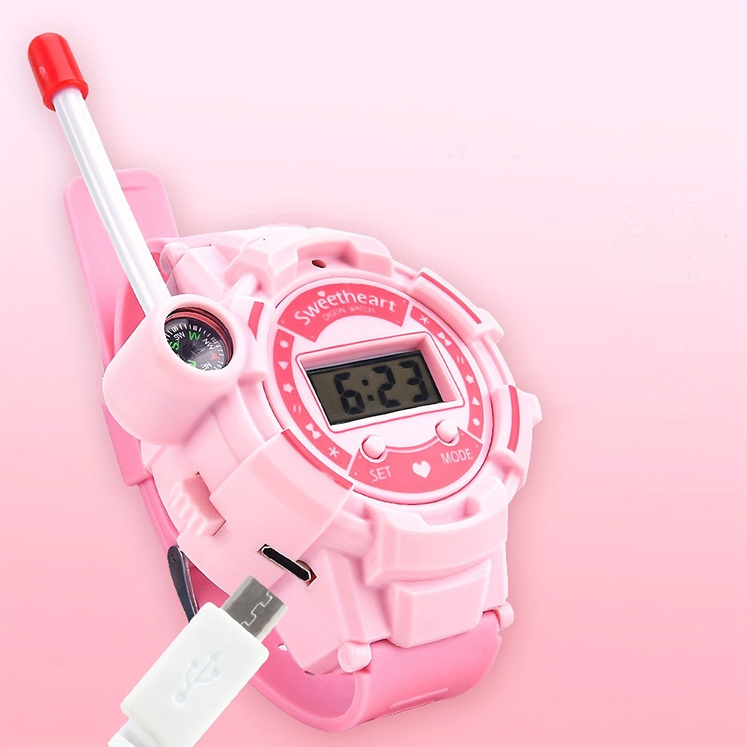 Cartoon Electronic Watch Rechargeable Silicone Watch for Kids
