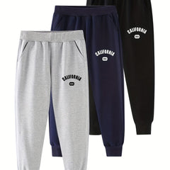 3pcs CALIFORNARY Letter Print Boys Sweatpants