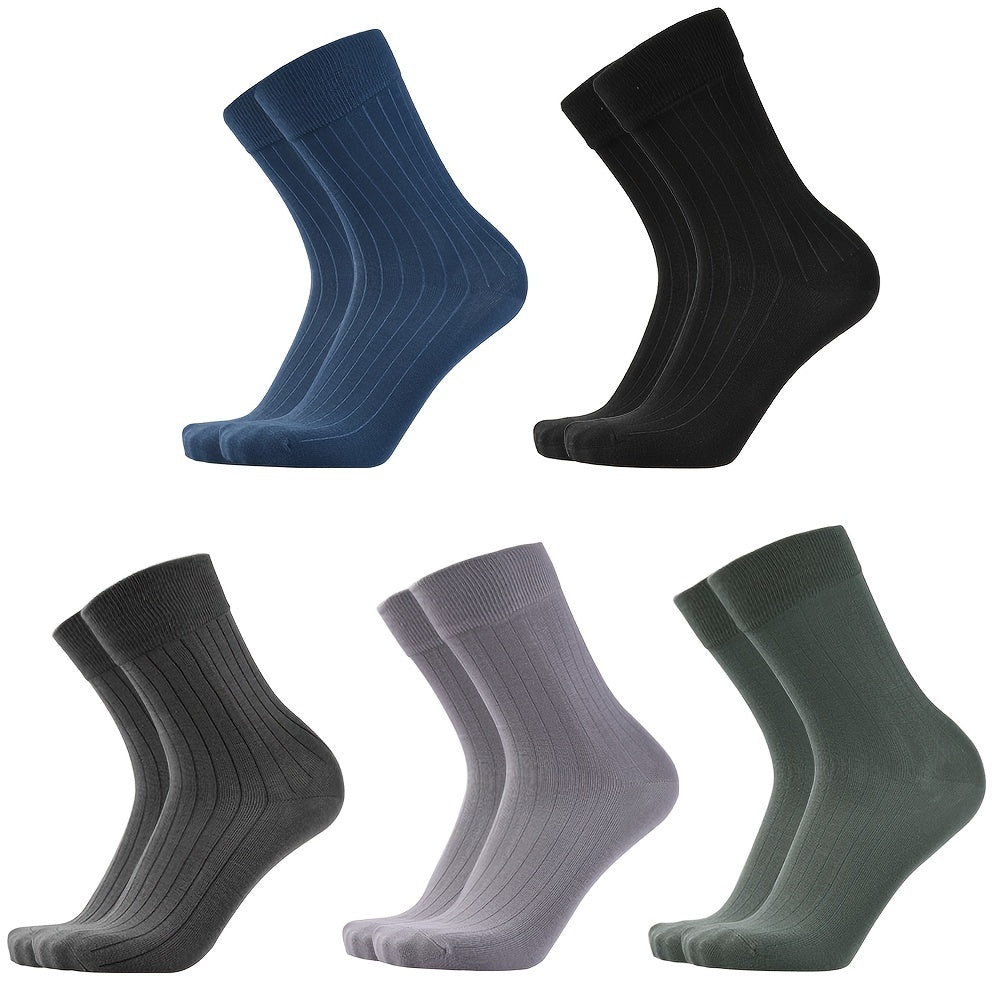 5pairs Men's Mid Calf Running Socks for Shoes Sports Tennis Sneakers