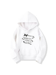 Girls Butterfly Print Hooded Sweatshirt Top Long Sleeve Hoodie Pullovers