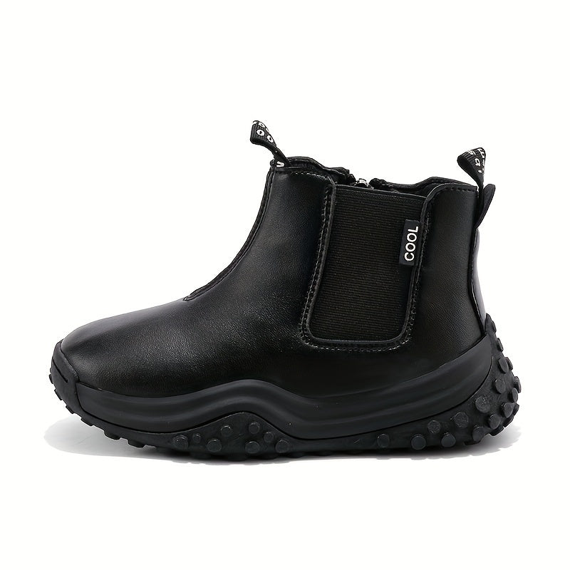 Girl's Plush Lined Ankle Boots with Side Zipper