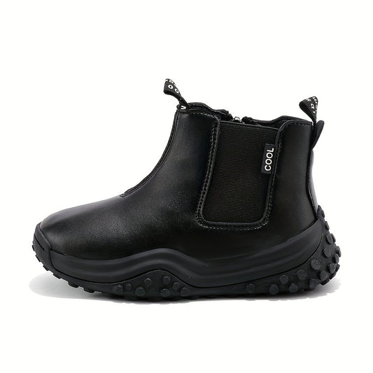 Girl's Plush Lined Ankle Boots with Side Zipper
