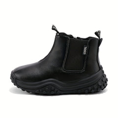 Girl's Plush Lined Ankle Boots with Side Zipper