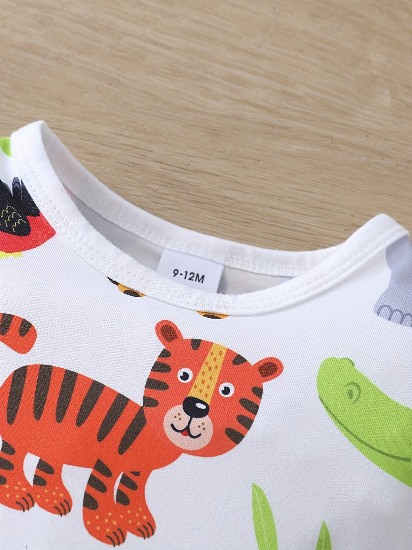 Baby Boys Casual Animal Graphic Print Short Sleeve Romper Jumpsuit Clothes