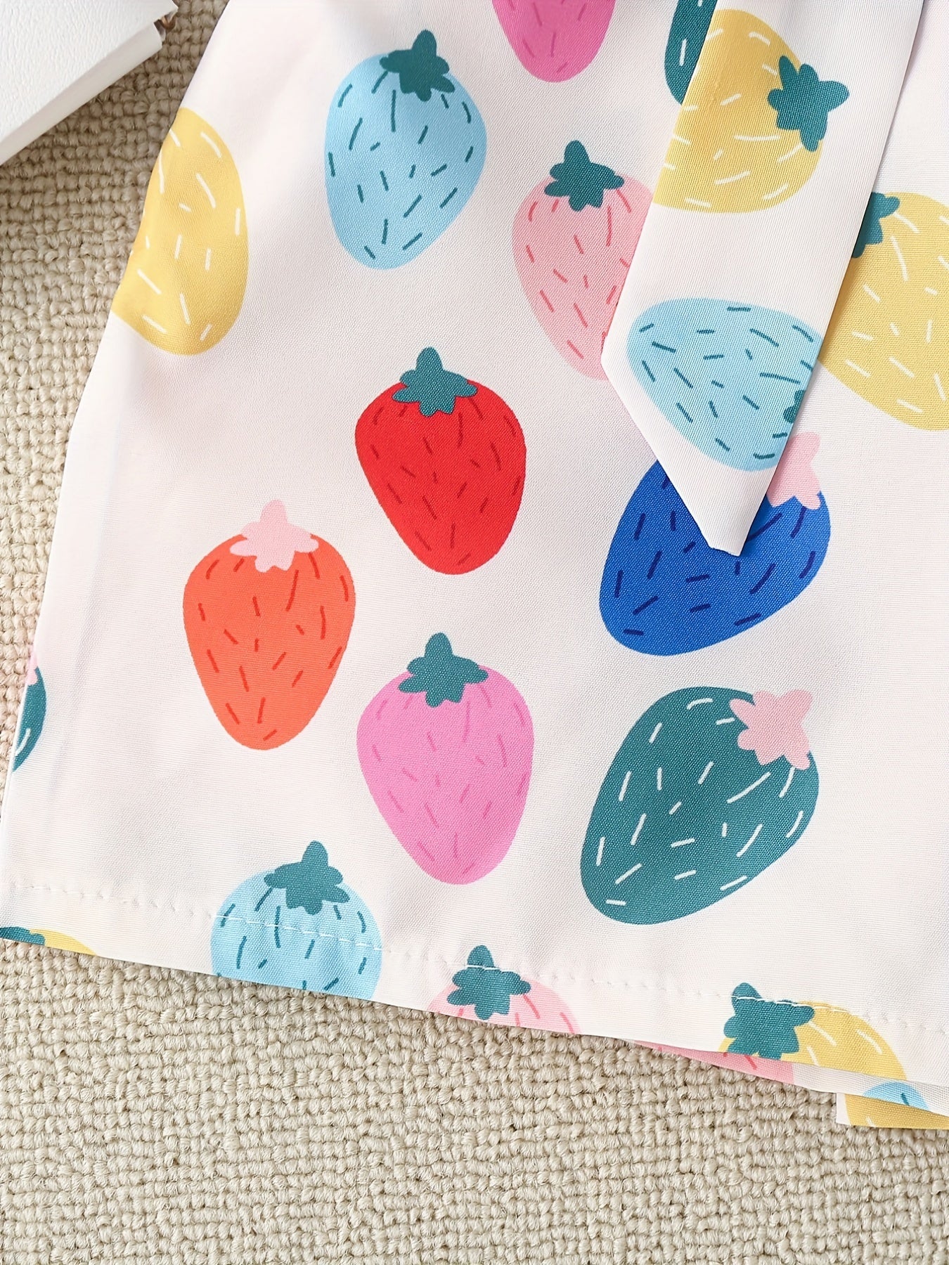 Girls Strawberry Print Suspender Jumpsuit Toddler Kids Summer