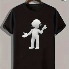 Men's Little Statue Print T-shirt for Summer
