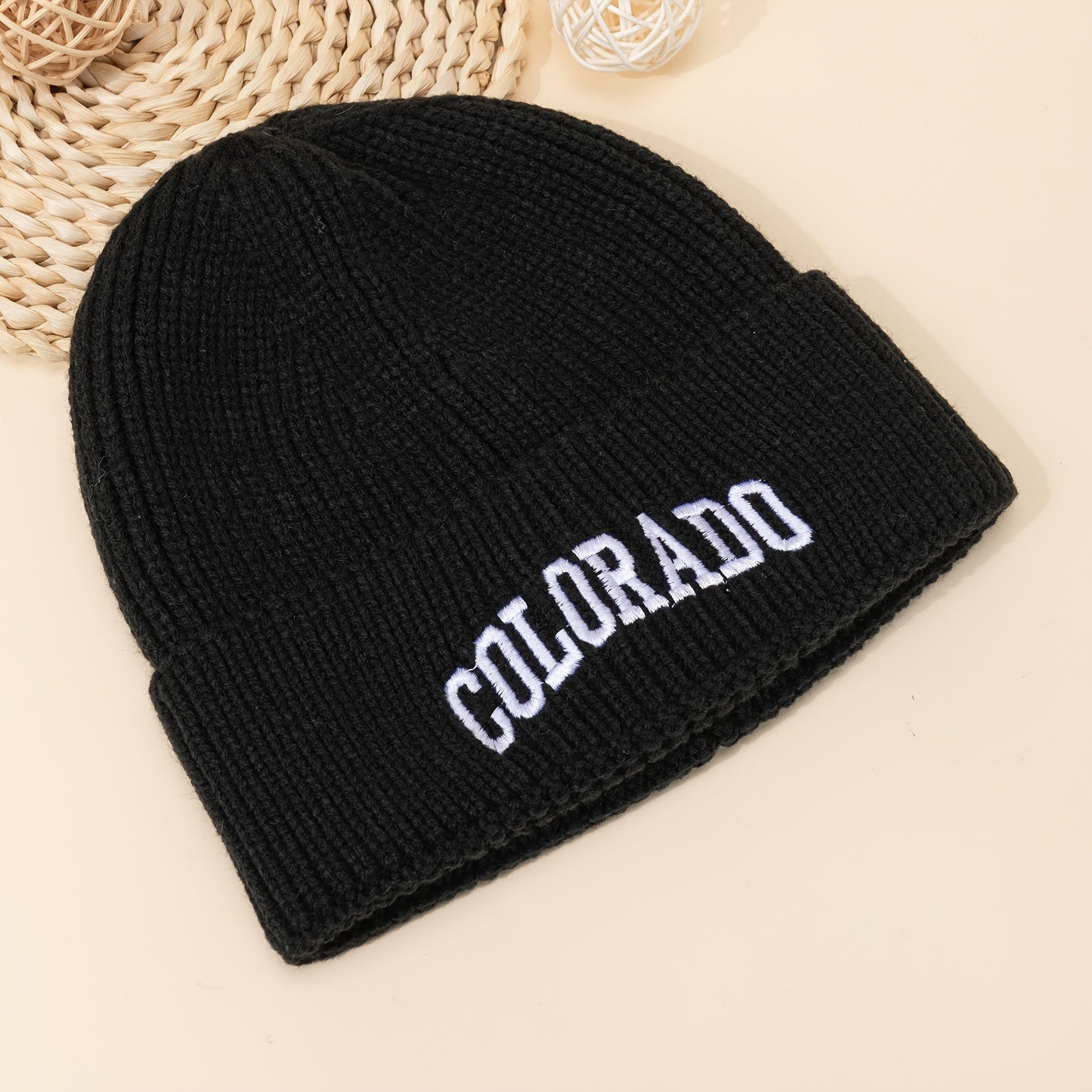 Colorado Embroidered Knitted Hat - Multiple Solid Colors