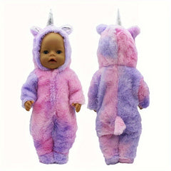 Polyester Fiber Doll Clothes for 17in Doll Purple/Light Yellow