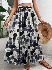 Polka Dot Print Elastic Waist Skirt Casual Skirt Spring Summer