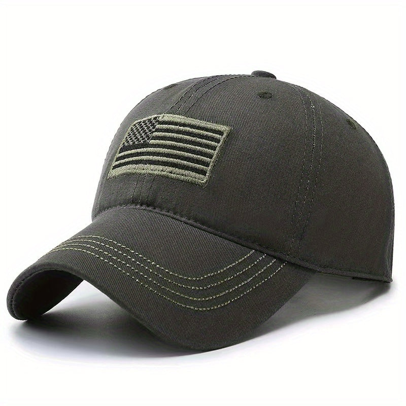 Camouflage Baseball Cap with American Flag Print