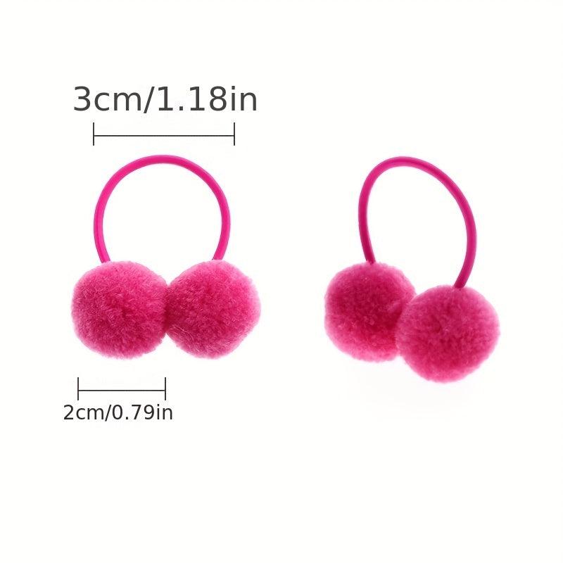 2pcs Ball Hair Ties Bands Headwear for Girls